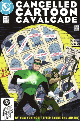 Illustration for article titled Cancelled Superhero Cartoons On Days Of Future Past Cover Makes Us Sad